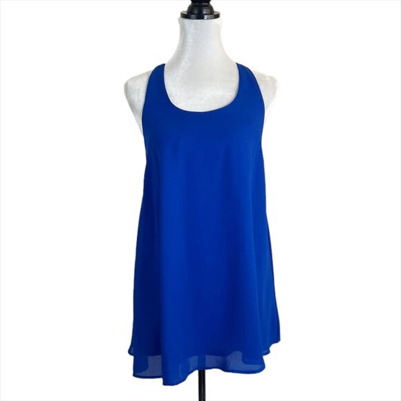 NWT GB Gianni Bini Blue Sleeveless Mini Dress With Strappy Back Size XS - Picture 1 of 8